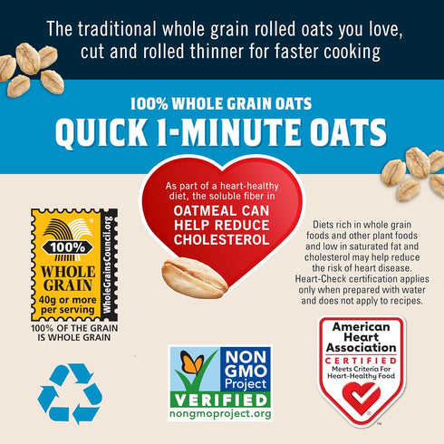 18 oz Quaker Oats Quick Oats Oatmeal