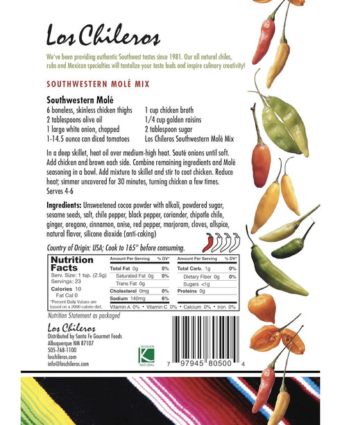 Southwestern Mole Mix, Los Chileros, 1.5 Ounce