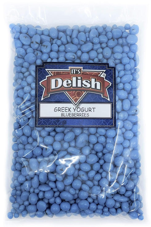 8 Oz Greek Yogurt Covered Blueberries by It's Delish, Bulk Bag Scrumptious & Nutritious Yogurt Coated Dried Blueberries