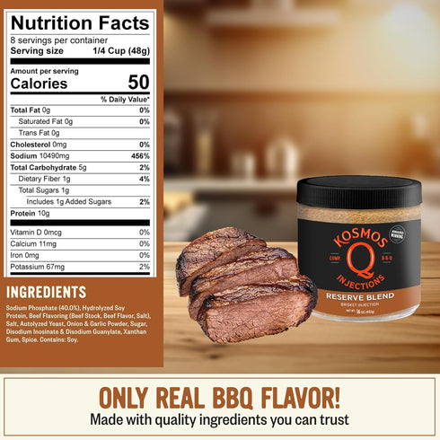 16 Oz Kosmos Q Reserve Blend Brisket Injection, Premium Beef BBQ Marinade for Tender & Juicy Brisket