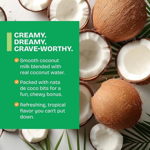 Pack 12 Count 9.8 oz Kuii Coconut Milk Drink Variety with Original Coconut, Strawberry & Mango Flavors Refreshing