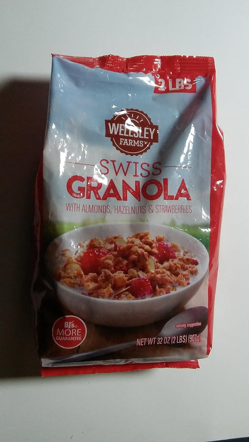 Wellsley Farms 1 Of Wellsley Swiss Granola With Almonds, Hazelnuts, & Strawberries 2 LBS