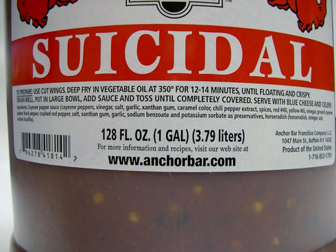FRANK AND TERESSA'S ORIGINAL ANCHOR BAR BUFFALO WING SAUCE Frank & Teressa's Anchor Bar Wing Sauce-Suicide Gallon