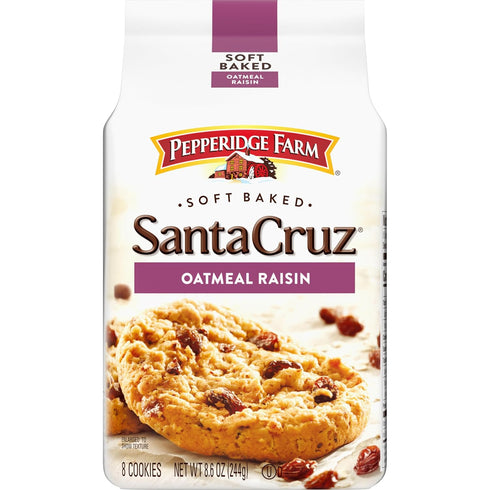 Pepperidge Farm Santa Cruz Soft Baked Oatmeal Raisin Cookies, 8.6 oz. Bag