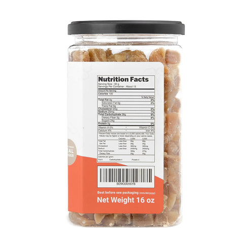 Homtiem Dried Crystallized Ginger(16 Ounce)Soft, Chews and Candied Delicious Gingers, No Artificial Colors, Easy to eat, keep and use, Perfect for Baking and relief nausea, Real ginger candied pieces, chunks and slices, All-Natural and Preservative-Free(1