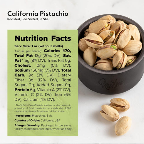 (2 LBS) NUTS U.S. California Pistachios | Roasted & Salted | No Wax, No Added Color or Flavor | NON-GMO and Natural |