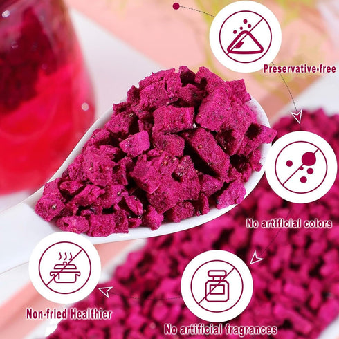 WZQLAOYS 220g/7.76oz 1 Freeze-dried Dragon Fruit, Freeze Dried Fruit, with Ingredients,No Sugar Added, Dragonfruits