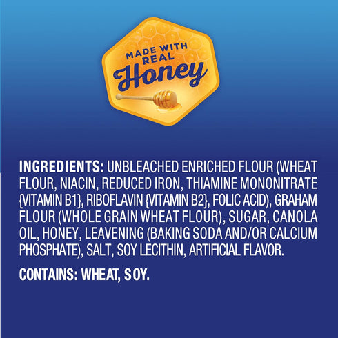 72 1.06 oz Packs Honey Maid Lil' Squares Honey Graham Crackers, Bulk Lunch Snacks, - Snack