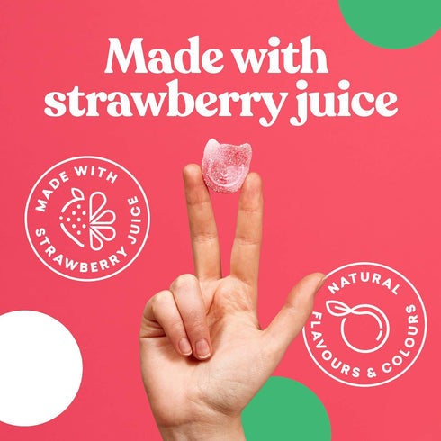 Candy Kittens Wild Strawberry Plant-Based Candy, Palm Oil Free, Natural Fruit Flavour, 4.4 Ounce (Pack of 1)