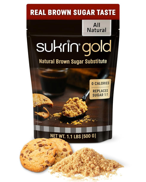 SUKRIN GOLD 100% Natural Sugar Free Brown Sugar Substitute with Erythritol &