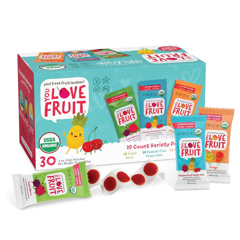 YOU LOVE FRUIT - Fruit Snacks Variety Pack 30 count, 100% Natural