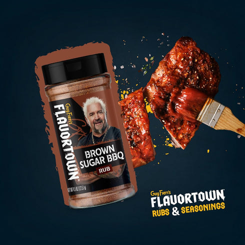 4.5 oz (Pack 1) Guy Fieri's Flavortown Brown Sugar BBQ Dry Rub - Grill Seasoning For Chicken, Ribs, Steak, & Pork