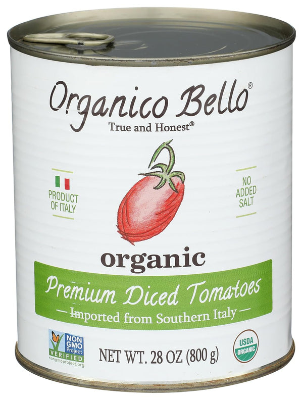 ORGANICO BELLO Organic Premium Diced Tomatoes, 28 OZ