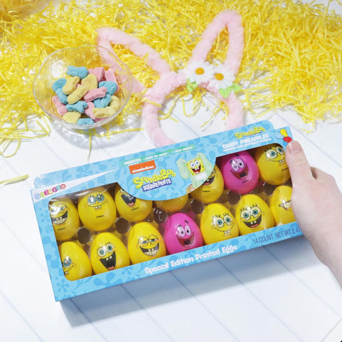 2.47 14 Count Galerie SpongeBob SquarePants Candy Filled Easter Eggs, Assorted Hard Candies Inside, Egg Hunt