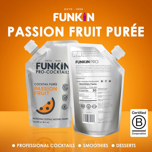 (2.2 lbs) Funkin Fruit Puree | Real Fruit, Simple Ingredient, Natural Mixer for Cocktails, Drinks, Smoothies | Vegan