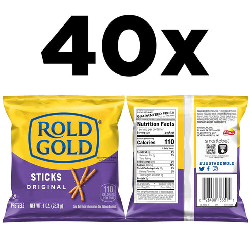 1 (Pack 40) Rold Gold Pretzels, Sticks, Ounce