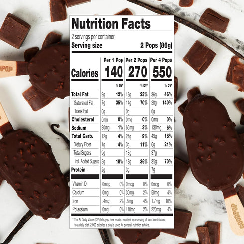 4 Count GOODPOP - Dairy Free Fudge N' Vanilla Crunch Bars - Non-GMO, Gluten Free