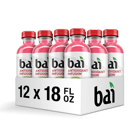 18 oz (Pack 12) Bai Kupang Strawberry Kiwi, Antioxidant Infused Beverage, fl bottle