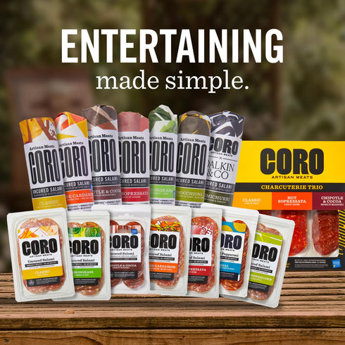 5oz Coro Uncured Lemongrass Artisan Salami Stick | Lemongrass & Warm Cumin | Perfect for Charcuterie Boards, Snacking