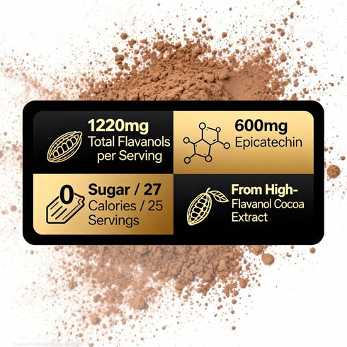 XPDGVS 1200mg 10X 600mg High Flavanol Cocoa Powder Flavanols & Flavonoids per Serving Concentrated Cocoa Extract