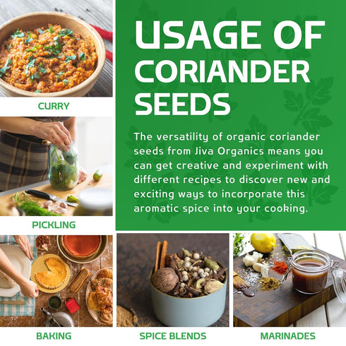 Jiva USDA Organic Coriander Seeds Whole, 7 Ounce