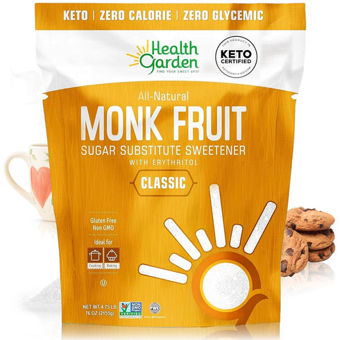 Health Garden Monk Fruit Sweetener, Classic Sugar Substitute 76 oz Bag 1:1