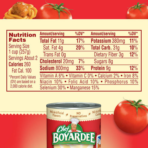 14.5 OZ (24 Chef Boyardee Spaghetti and Meatballs Can Pasta, Canned Food, Can Cans)