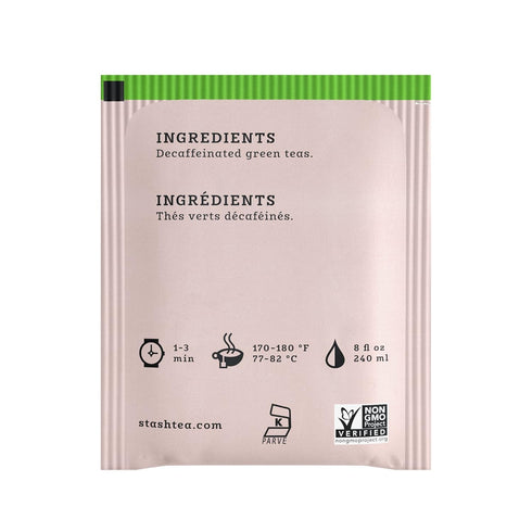30 Count (Pack 6) 180 Stash Tea Decaf Premium Green Tea - Decaf, Non-GMO Project Verified Premium Tea with No