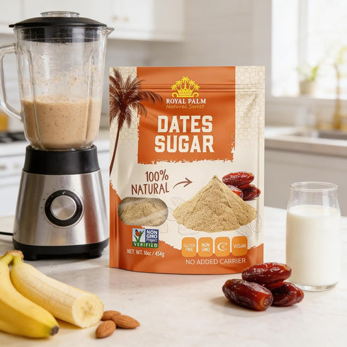100% 16 oz Royal Palm Pure Date Sugar Natural Sweetener & Palm Sugar Alternative - Vegan, Gluten-Free, Non-GMO & Kosher