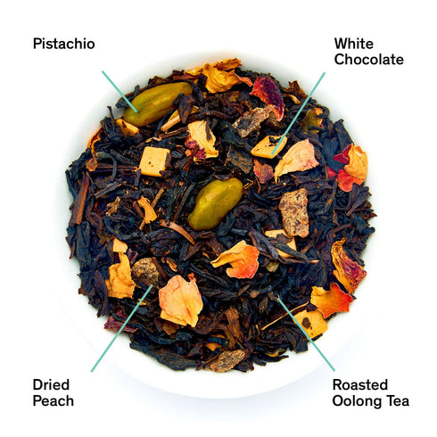 Uncommon (1.75oz) August Dark Iris Pistachio Peach Oolong Tea with Caffeine Smooth and Energizing with Floral