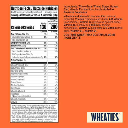 Wheaties 100% 15.6 oz Cereal, Breakfast of Champions, Jalen Hurts Cereal Box, Whole Wheat Flakes