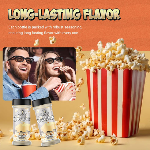 2 Pack White Cheddar Cheese Powder Premium Cheesy Popcorn Seasoning Gourmet Sprinkle Topping for Popcorn, Chips, Pasta