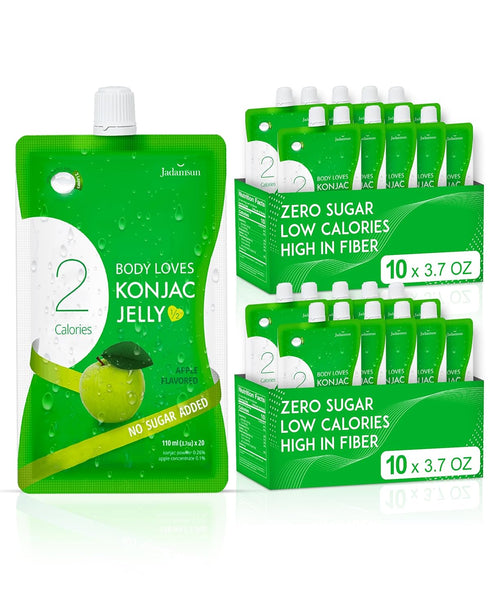 Jadamsun Konjac Jelly (Apple, 20 pcs) - Lowest Calorie Healthy Korean Snack,