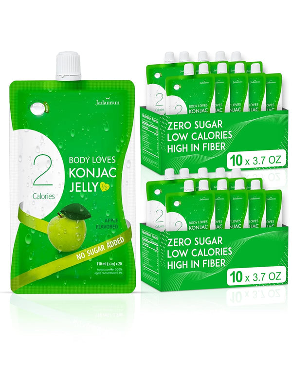 Jadamsun Konjac Jelly (Apple, 20 pcs) - Lowest Calorie Healthy Korean Snack,