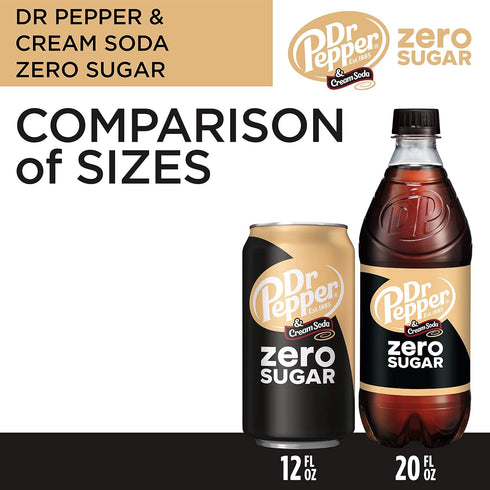 12 oz. 12 Pack (Pack 2) Dr Pepper and Cream Soda Zero Sugar Soda, fl. Cans