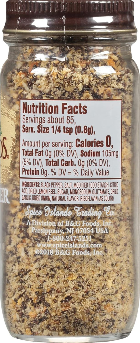 Spice Islands Lemon Pepper Seasoning, 2.4 Ounce