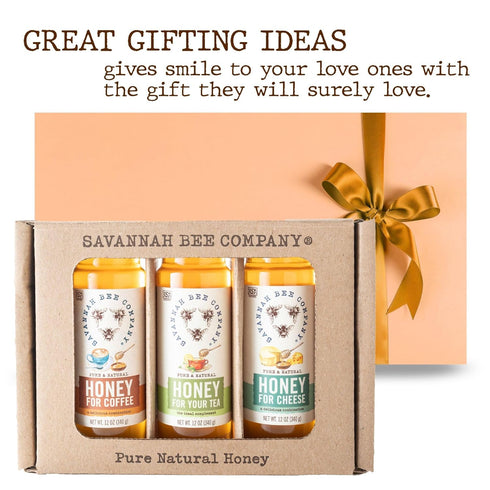 Set 3 Oz Set 3 Set Savannah Bee Everyday Honey Sampler - Sampler in Bottles - Honey for Coffee, Tea, and Cheese Boards