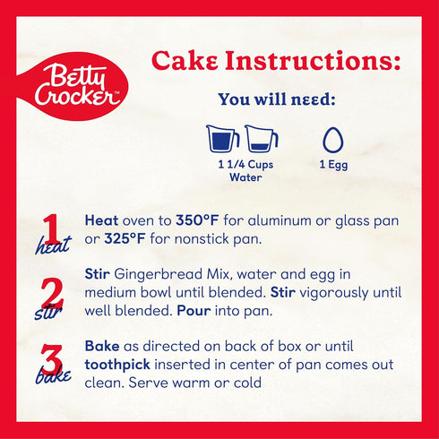 14.5 oz. (Pack 12) Betty Crocker Gingerbread Cake and Cookie Mix