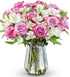 Benchmark Bouquets - Delightful Roses & Alstroemeria (Glass Vase Included) - Fresh