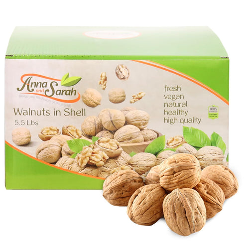 5.5 Lbs Anna and Sarah Walnuts in Shell, Jumbo, Fresh, Buttery Taste, Easy to Crack, California Chandler, Natural