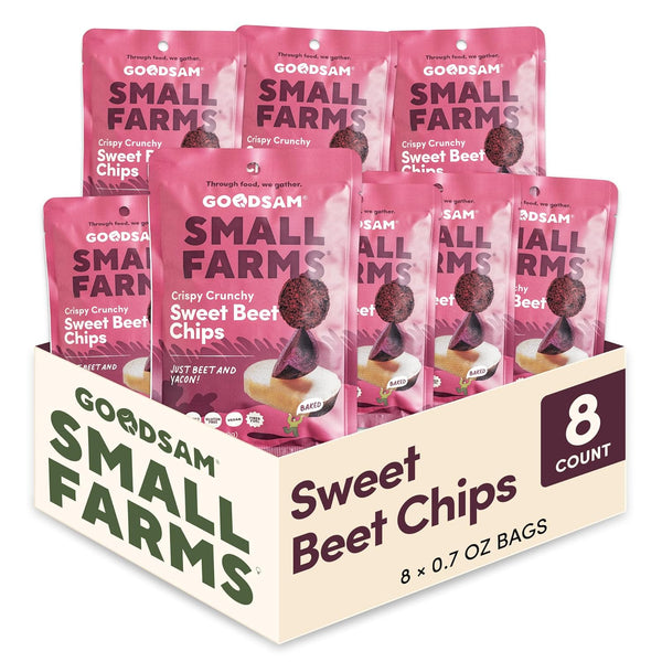 GoodSAM Small Farms Baked Sweet Beet Chips, Pack of 8 Simple Ingredient