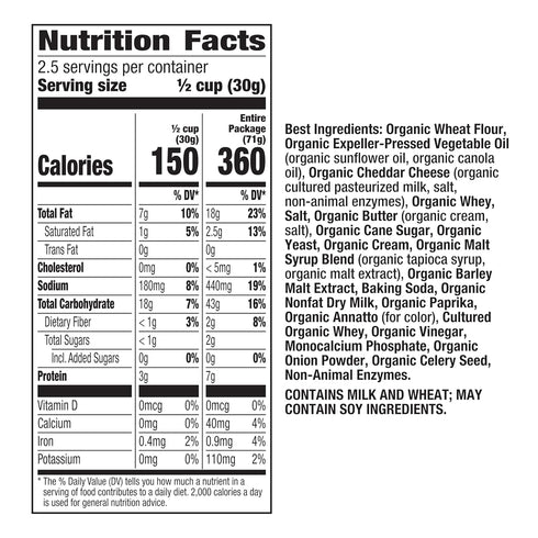 2.5 oz (Pack 12) Annie's Organic Cheddar Snack Mix With Assorted Crackers and Pretzels, Bag