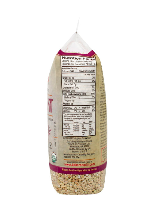 16 (453 Bob's Red Mill, Organic Whole Grain Buckwheat Groats, Gluten Free, Ounce g)