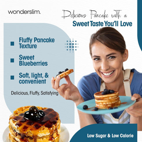 (7ct) Wonderslim Protein Pancake & Waffle Mix, Blueberry, Low Sugar & Low Calorie