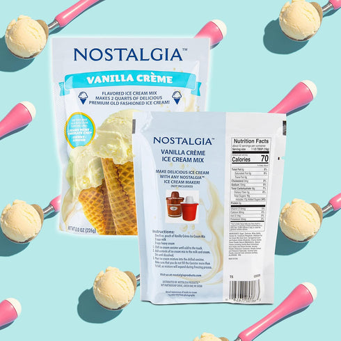 2-Quart (8-Pack) Nostalgia Homemade Premium Vanilla Crme Ice Cream Starter Mix