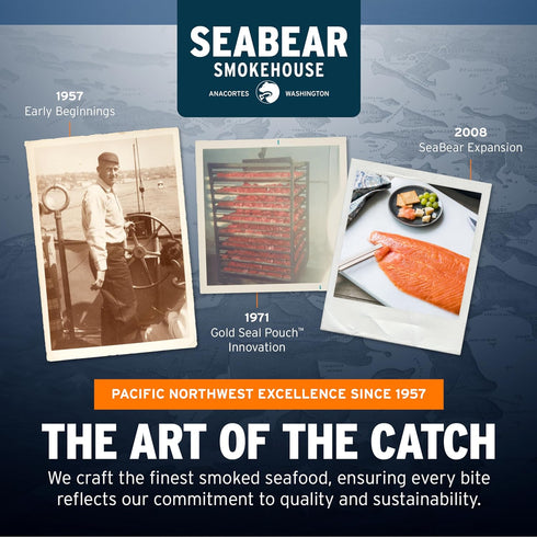 2-Pack 2.5 oz (Pack 2) SeaBear Spicy Heat Wild King Salmon Jerky Smoked Salmon Jerky, Wild-Caught Alaskan Salmon