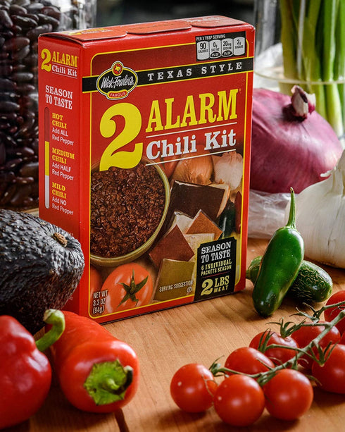 2 (1 3.3 oz) Wick Fowler's Texas Style Alarm Chili Kit Boxes
