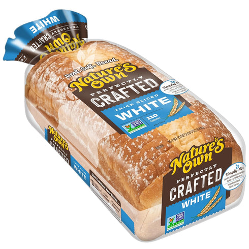22 oz Nature's Own Perfectly Crafted White Bread, Thick Sliced Non-GMO Sandwich Bread, Loaf