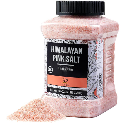 Soeos Himalayan Pink Salt, 2.27Kg, Fine Grain, All-Natural Mineral Salt, Premium Gourmet