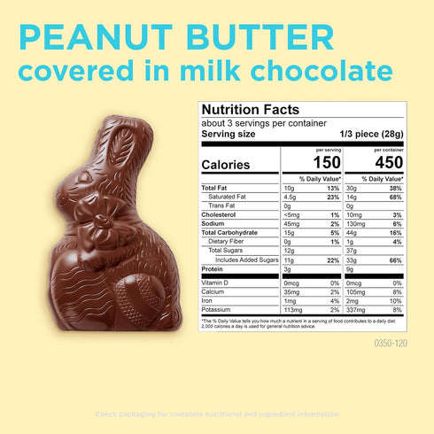 3 Oz, 12 Count Russell Stover Peanut Butter Milk Chocolate Easter Bunny Candy